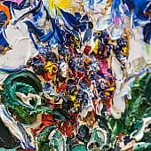 Картина Фиолетовая фиалка Абстрактные цветы картины Екатерина Лебедева художник (2), художник Екатерина Лебедева