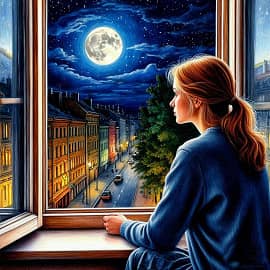 За окном снова ночь, луна