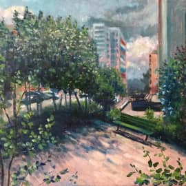 Зеленая скамейка