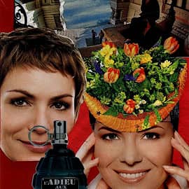 Цветы и парфюм. Коллаж.