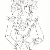 Серьги, шляпка, кружева (из серии "Одной линией")