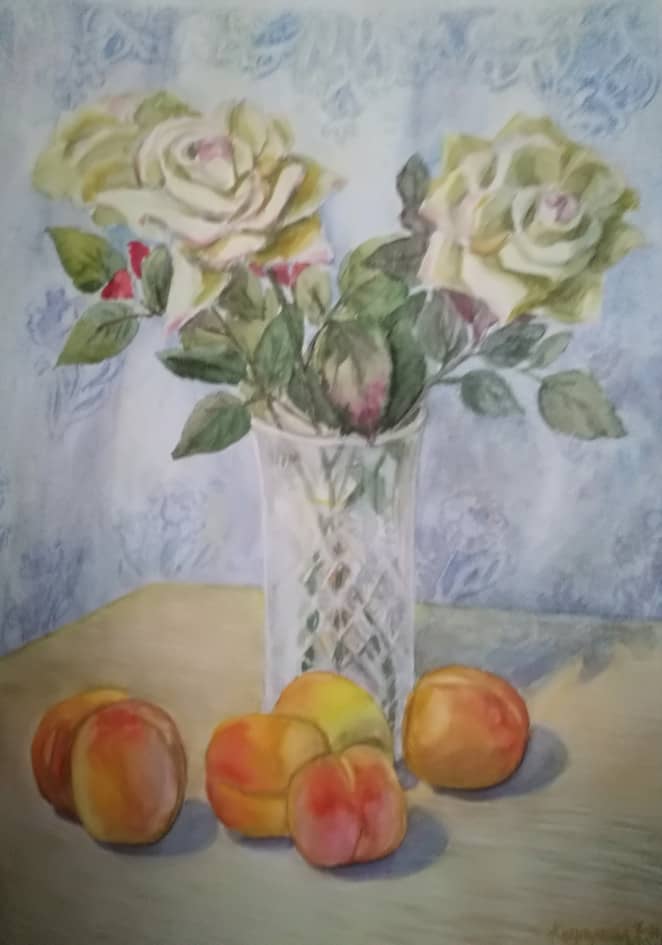 Розы и персики