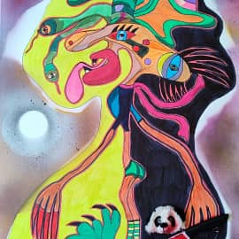 Бикро испугался панды