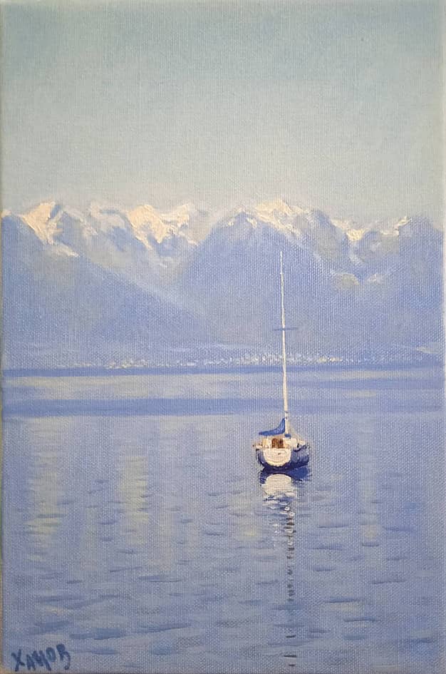 Пейзаж с лодкой